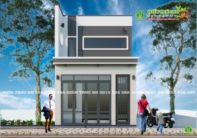 Mẫu nhà 1 tầng gác lửng 2 phòng ngủ hiện đại 